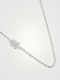 Love Letter 14K White Gold Sagittarius Pavé Zodiac Necklace With Diamonds