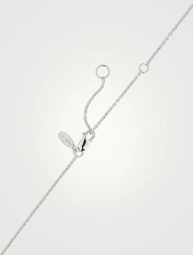 Love Letter 14K White Gold Sagittarius Pavé Zodiac Necklace With Diamonds