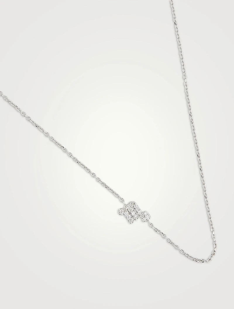 Love Letter 14K Gold Scorpio Pavé Zodiac Necklace With Diamonds