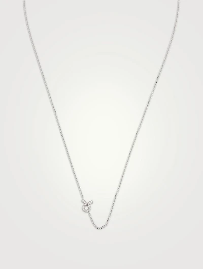 Love Letter 14K White Gold Taurus Pavé Zodiac Necklace With Diamonds