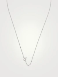 Love Letter 14K White Gold Taurus Pavé Zodiac Necklace With Diamonds