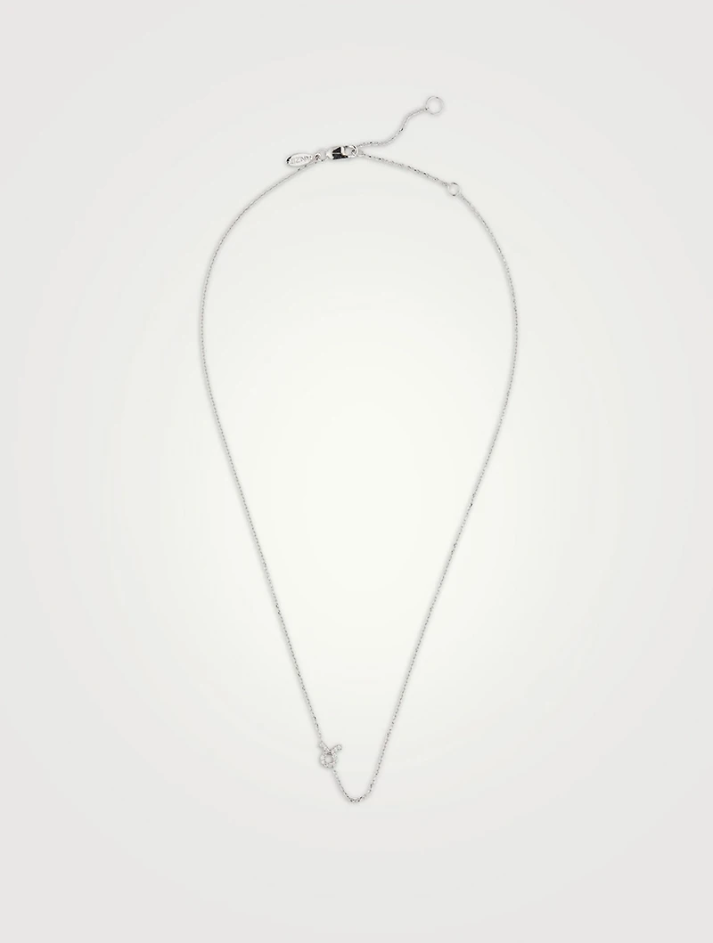 Love Letter 14K White Gold Taurus Pavé Zodiac Necklace With Diamonds