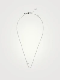 Love Letter 14K White Gold Taurus Pavé Zodiac Necklace With Diamonds