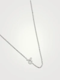 Love Letter 14K White Gold Taurus Pavé Zodiac Necklace With Diamonds
