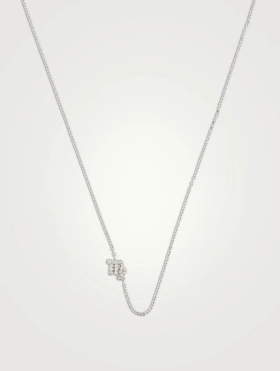 Love Letter 14K White Gold Virgo Pavé Zodiac Necklace With Diamonds