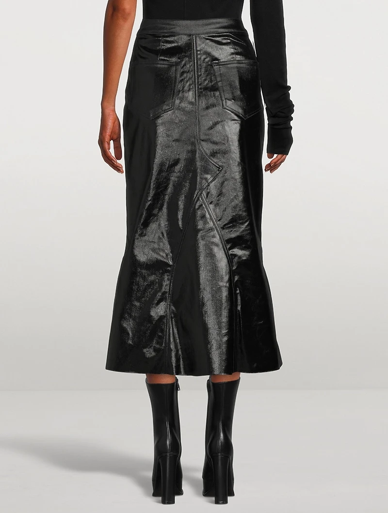 Knee Godet Denim Skirt