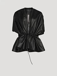 Sail Drawstring Leather Jacket