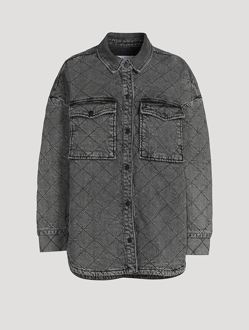 Quilted Denim Shirt Jacket