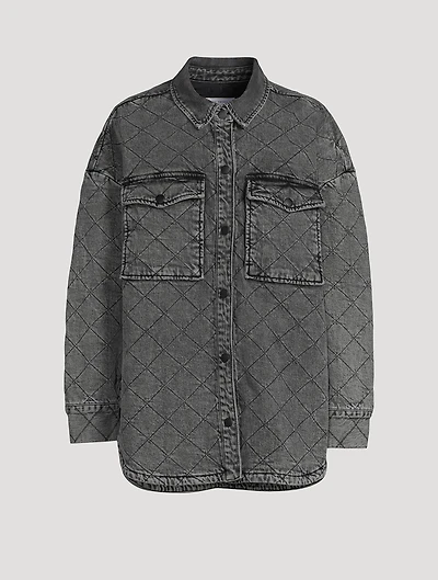 Quilted Denim Shirt Jacket