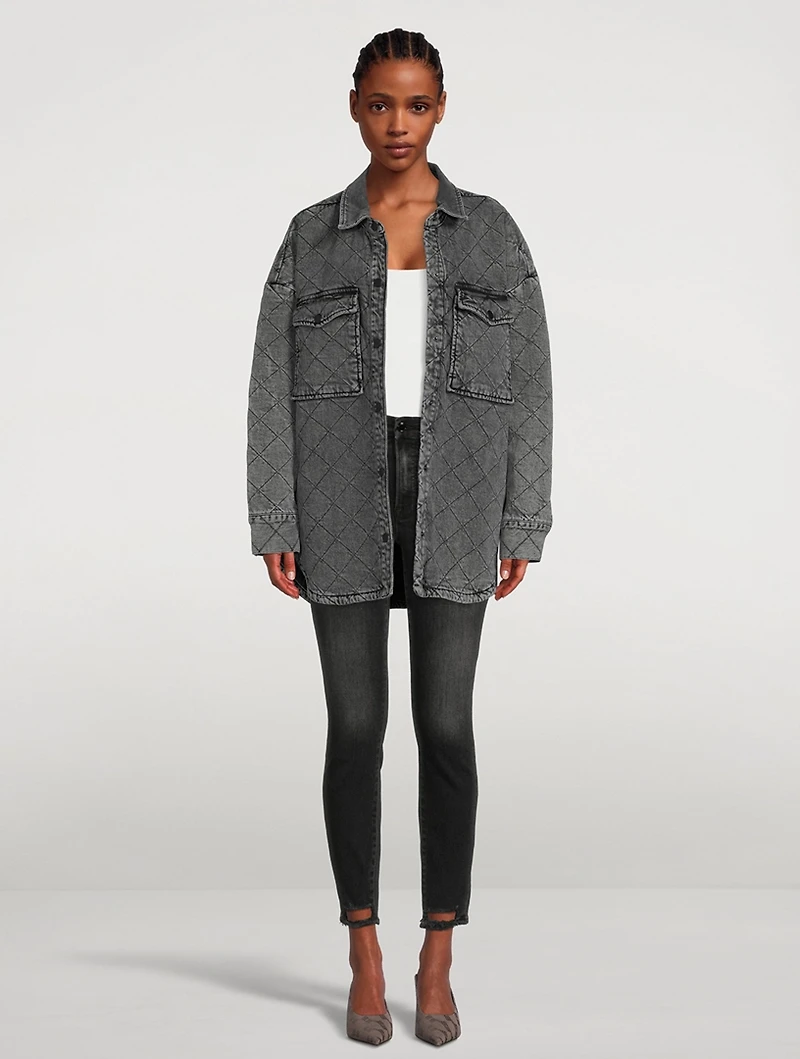 Quilted Denim Shirt Jacket