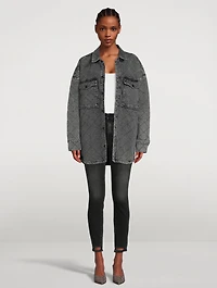 Quilted Denim Shirt Jacket