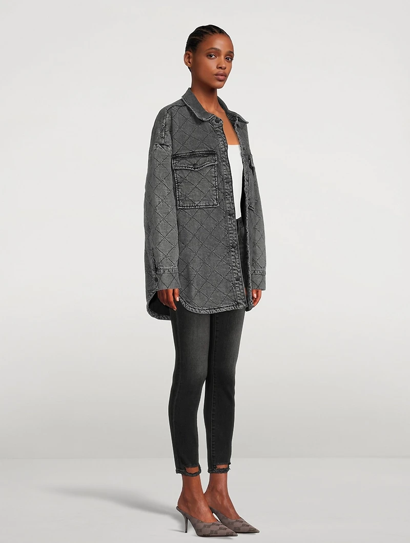 Quilted Denim Shirt Jacket
