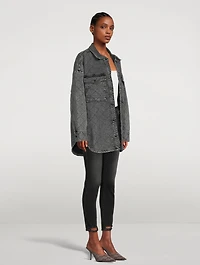 Quilted Denim Shirt Jacket