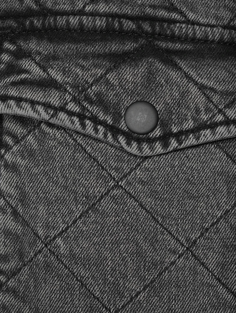 Quilted Denim Shirt Jacket