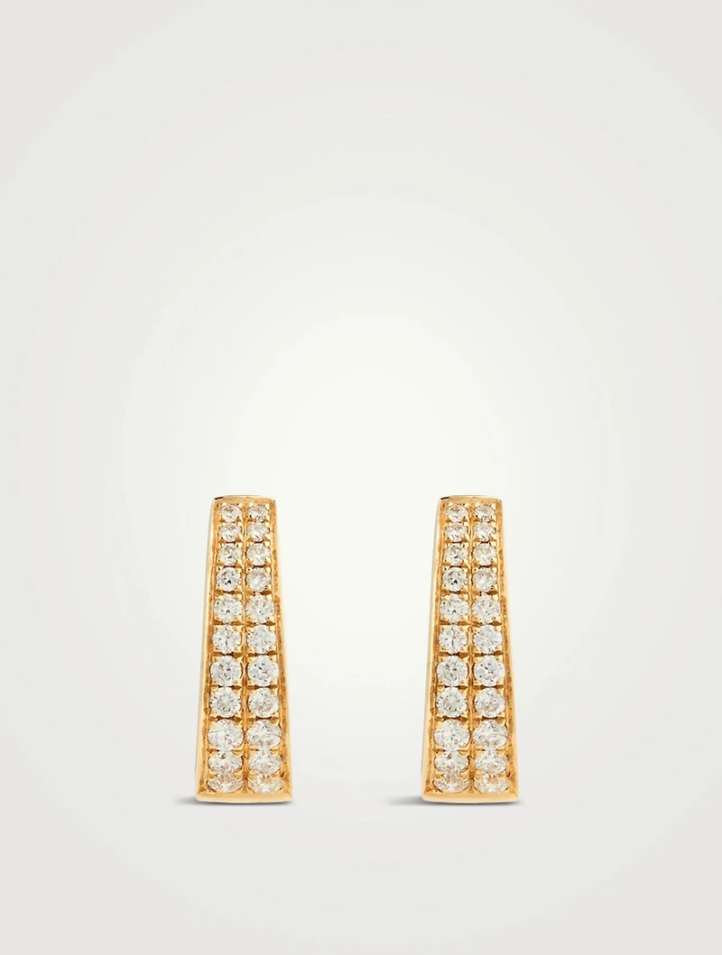 Meryl 18K Gold Huggie Earrings With Diamonds