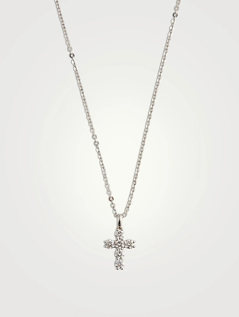18K Gold Cross Necklace With Diamonds