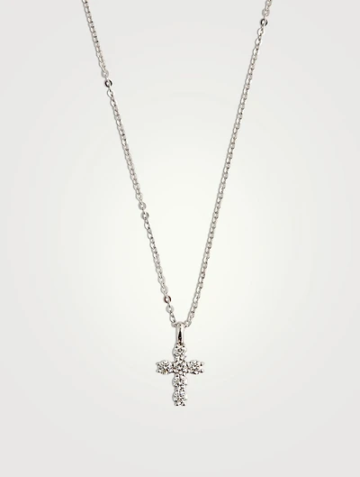 18K Gold Cross Necklace With Diamonds