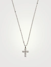 18K Gold Cross Necklace With Diamonds