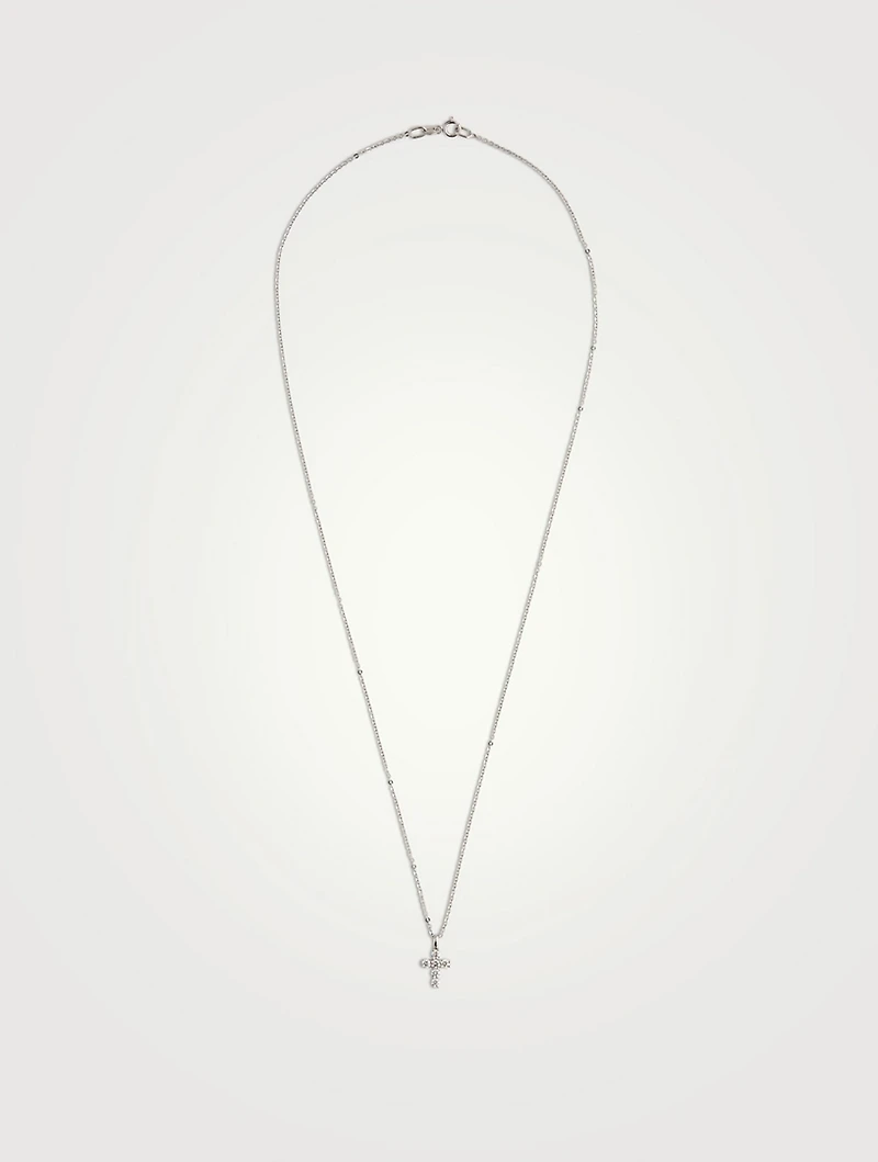 18K Gold Cross Necklace With Diamonds