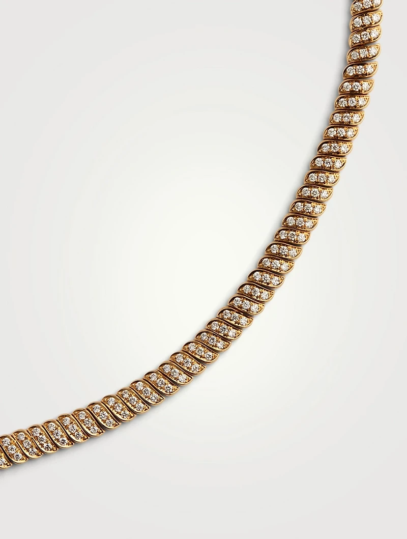 Zoe 18K Gold Thin Diamond Choker Necklace