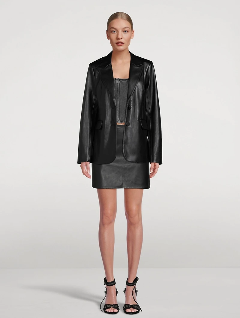 Faux Leather Blazer