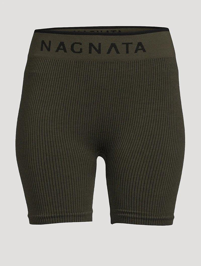 Balati Ribbed High Waisted Biker Shorts