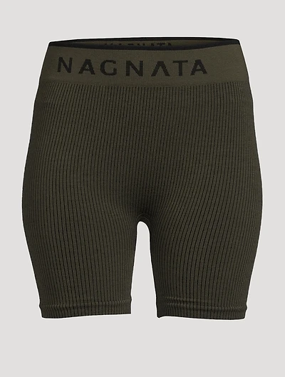 Balati Ribbed High Waisted Biker Shorts