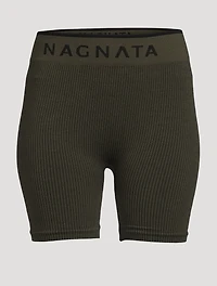 Balati Ribbed High Waisted Biker Shorts