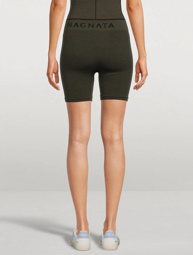 Balati Ribbed High Waisted Biker Shorts