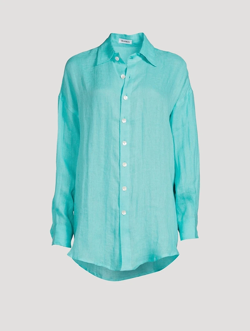 Playa Linen Oversized Shirt Dress