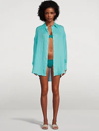 Playa Linen Oversized Shirt Dress