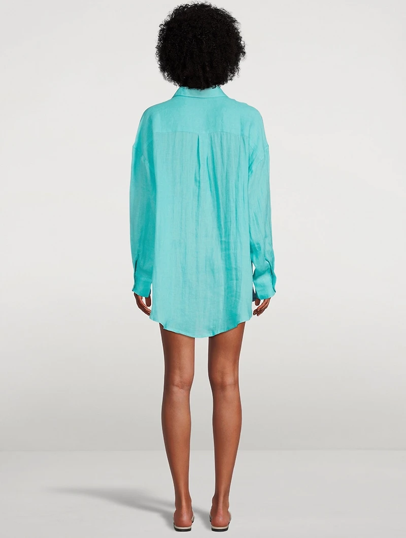 Playa Linen Oversized Shirt Dress