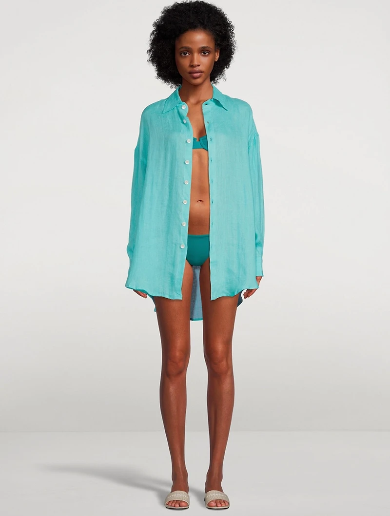 Playa Linen Oversized Shirt Dress