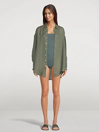 Playa Linen Oversized Shirt Dress