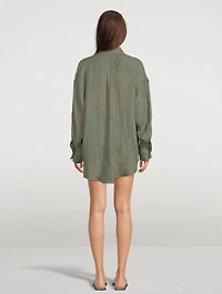 Playa Linen Oversized Shirt Dress