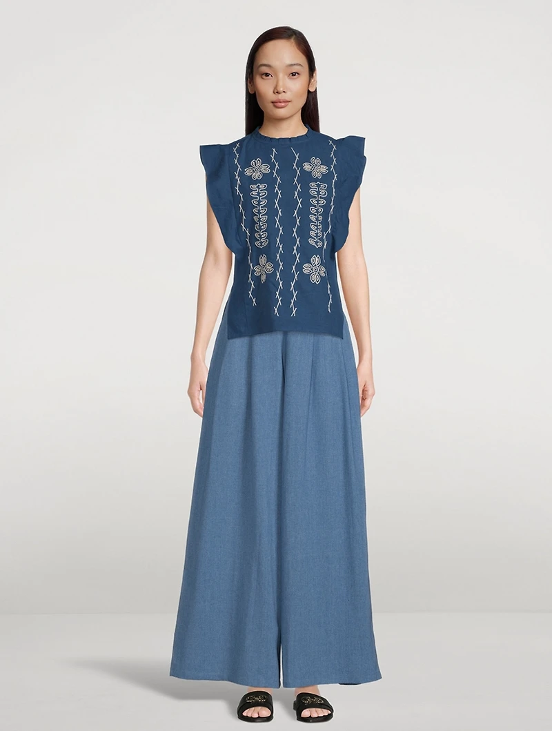 Acasia Organic Cotton Wide-Leg Pants