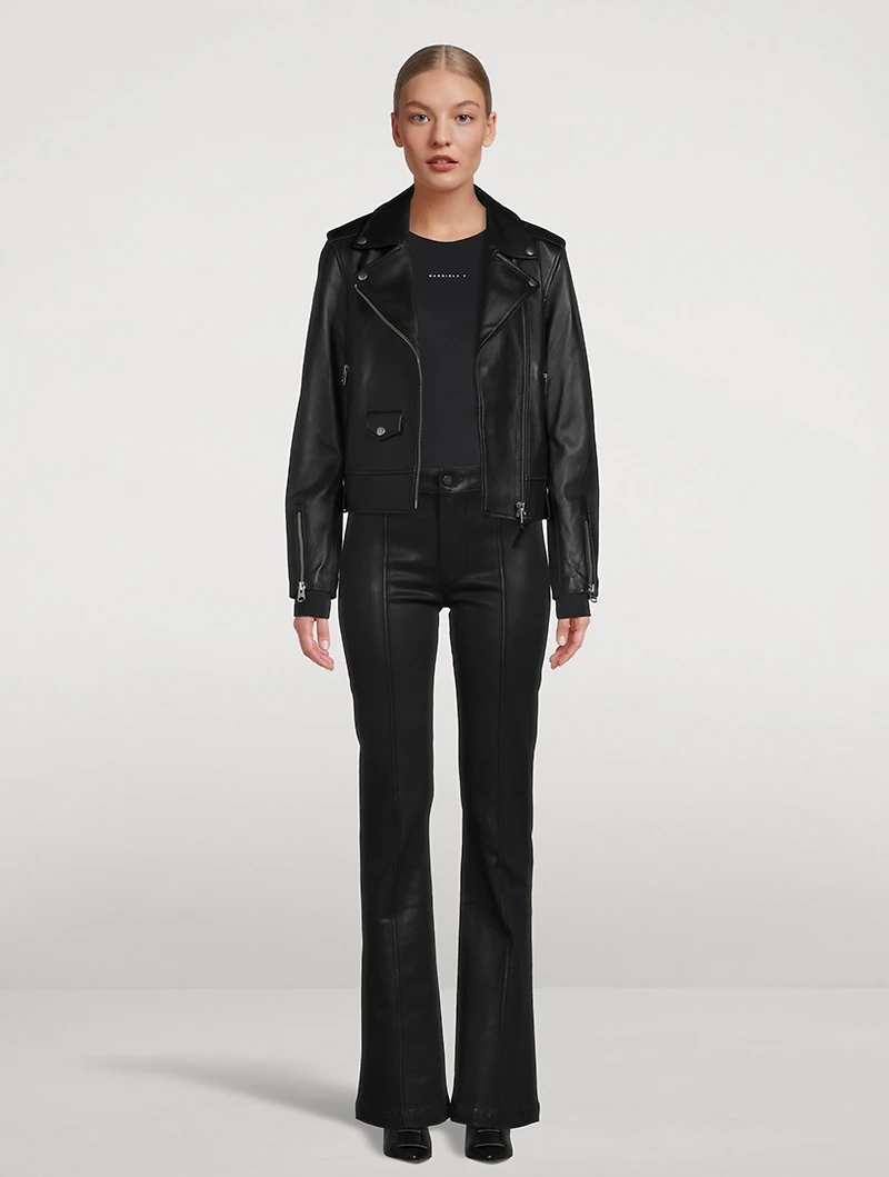 Laurel Canyon Coated High-Waisted Flare Jeans