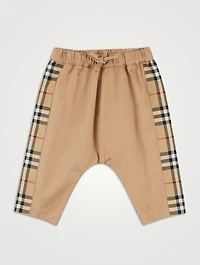 Vintage Check Panel Cotton Twill Pants