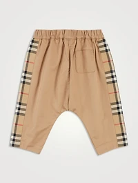 Vintage Check Panel Cotton Twill Pants