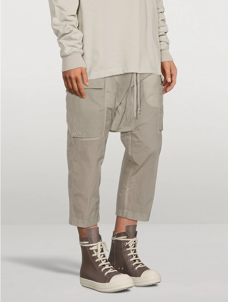 Nylon Cargo Cropped Pants