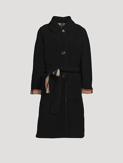 Reversible Check Wool Coat