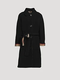 Reversible Check Wool Coat