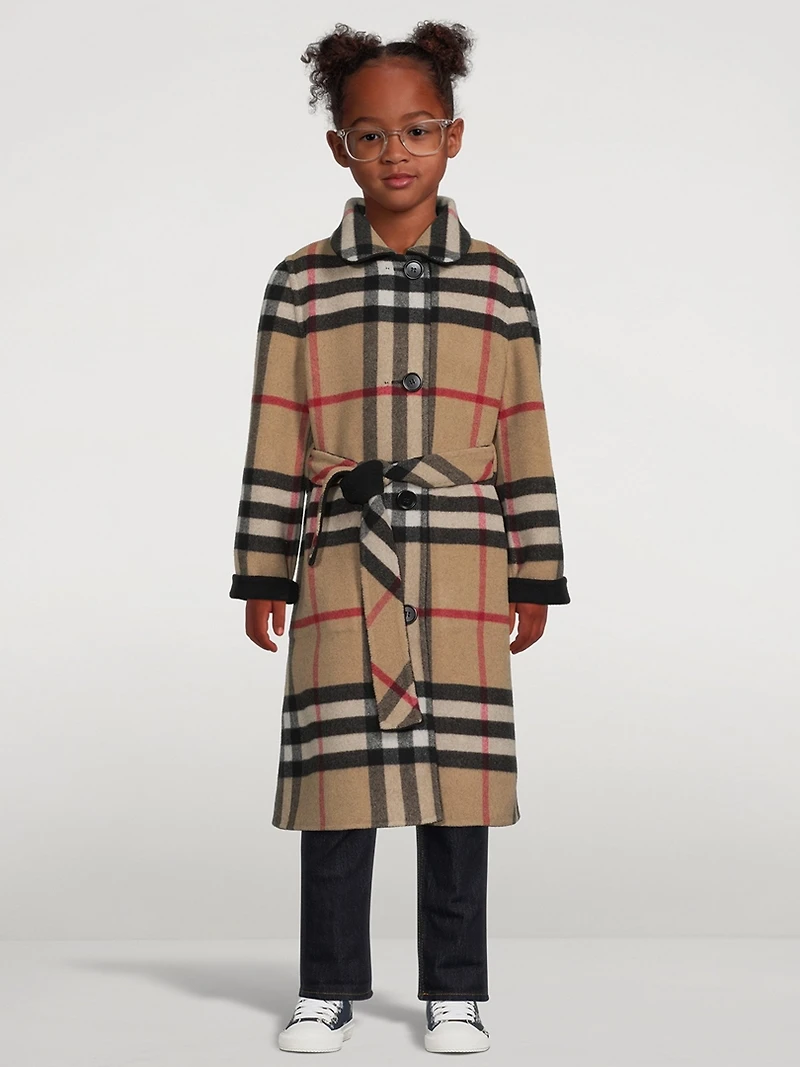 Reversible Check Wool Coat