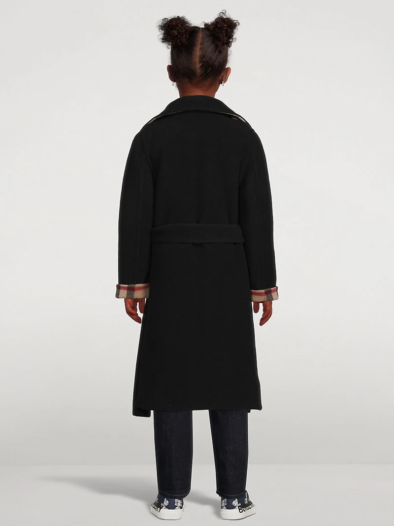 Reversible Check Wool Coat