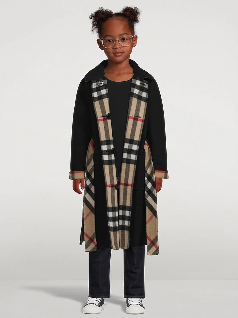 Reversible Check Wool Coat