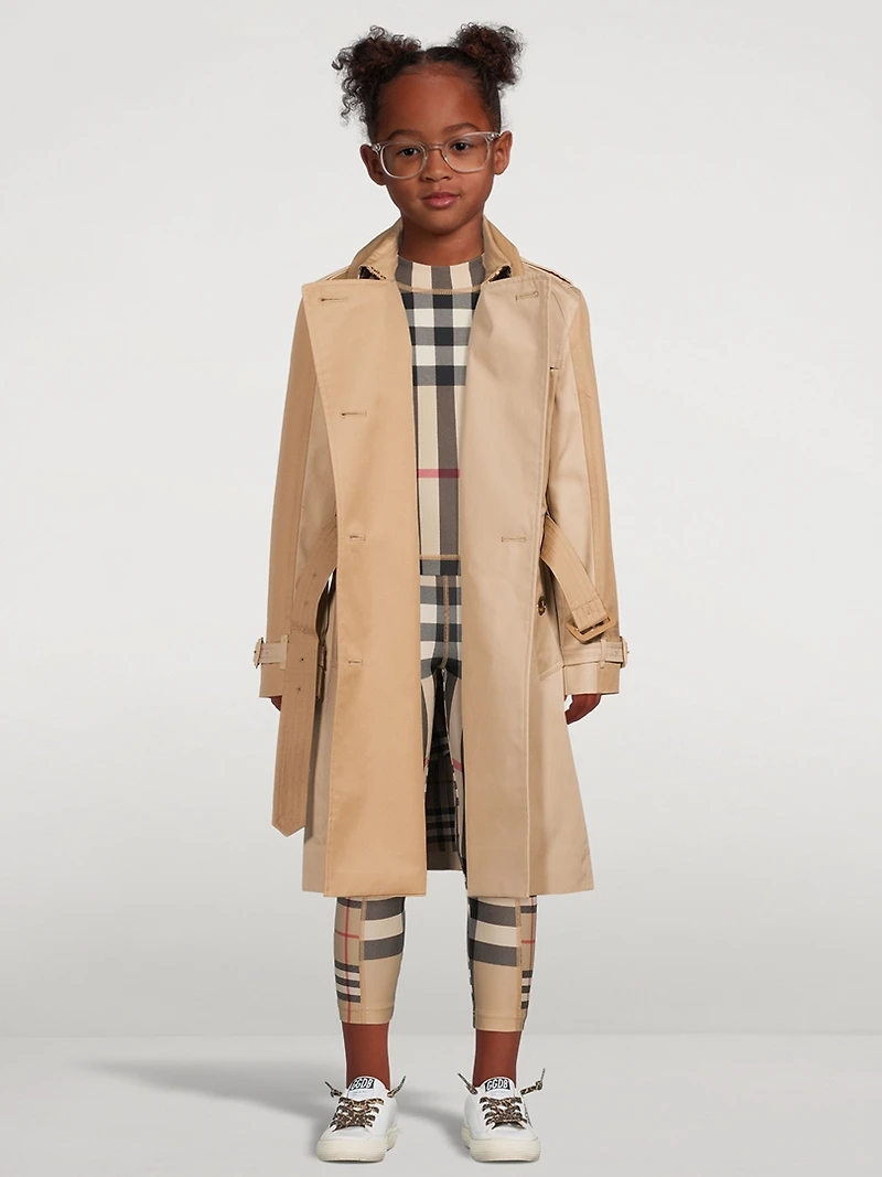 Two-Tone Double-Breasted Trench Coat