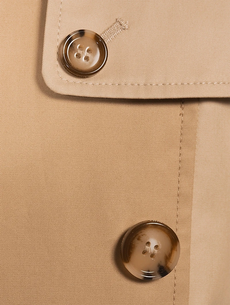 Two-Tone Double-Breasted Trench Coat
