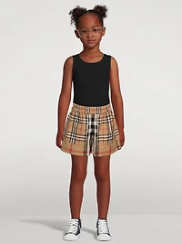 Patchwork Check Cotton Shorts