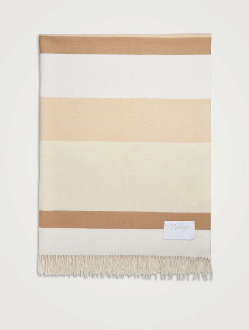 Stripe Double Cashmere Throw Blanket