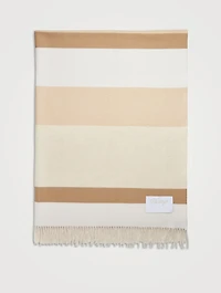 Stripe Double Cashmere Throw Blanket